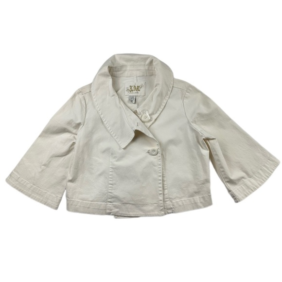 Live A Little Y2K Flared Sleeve Cropped Jacket Size Small Cotton Blend - Picture 1 of 9